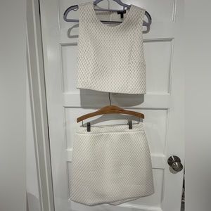 Cream 2 piece set - crop top + skirt